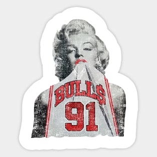 Retro - Marilyn Monroe Chicago Dennis Rodman white Sticker
